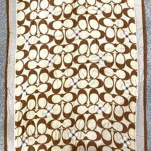 COPY - Khaki/Light brown Coach brand scarf.